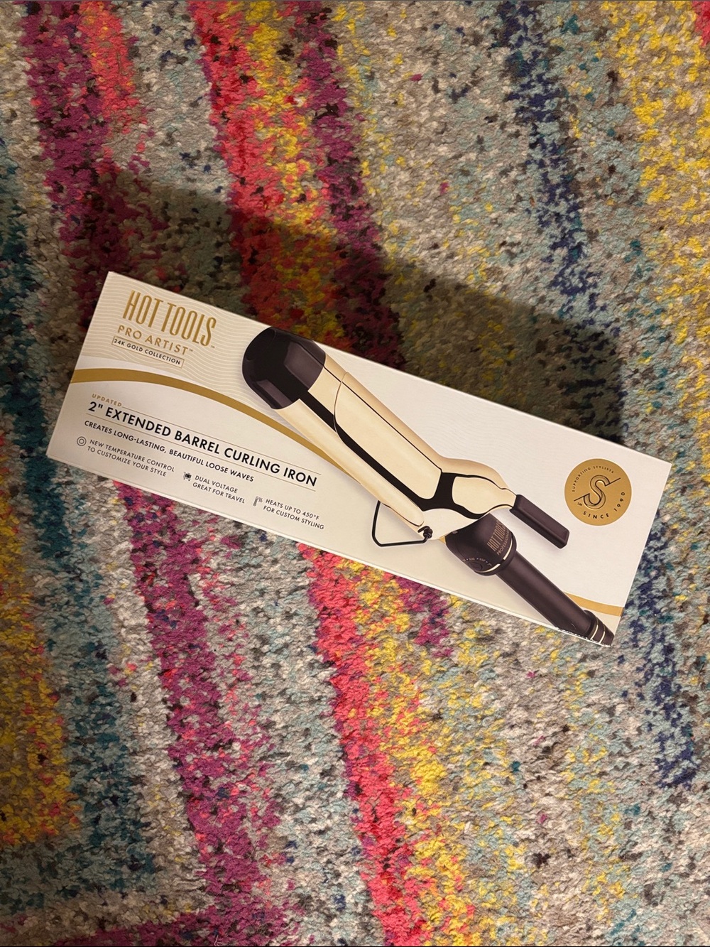 Hot Tools Pro Artist 24K Gold Collection 2” Extended Barrel Curling Iron